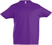 SOLS Kinder Unisex Imperial Zware Katoenen Korte Mouwen T-Shirt (Donkerpaars)