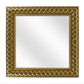 Spiegel met Gevlochten Houten Lijst - Goud - 30 x 30 cm