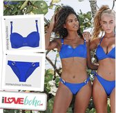 BOHO bikini’s top – striking bandeau – lapiz blauw - L - Cup C