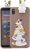 Voor Xiaomi Redmi 7A Cartoon schokbestendige TPU beschermhoes met houder (hamsters)