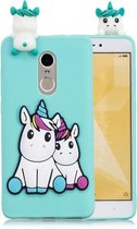 Voor Xiaomi Redmi Note 4 & 4X 3D Cartoon patroon schokbestendige TPU beschermhoes (paar eenhoorn)