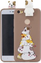 Voor Xiaomi Redmi Note 5A Cartoon schokbestendige TPU beschermhoes met houder (hamsters)