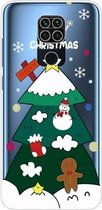 Voor Xiaomi Redmi Note 9 Christmas-serie Transparante TPU-beschermhoes (kerstboom met drie niveaus)
