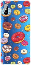 Voor Xiaomi Redmi 9A gekleurd tekeningpatroon zeer transparant TPU beschermhoes (donuts)