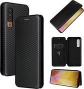 Voor Fujitsu Arrows NX9 F-52A Koolstofvezel Textuur Magnetische Horizontale Flip TPU + PC + PU Lederen Case met Kaartsleuf (Zwart)