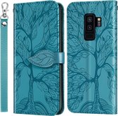 Voor Samsung Galaxy S9 + Life of Tree Embossing Pattern Horizontale Flip lederen hoes met houder & kaartsleuf & portemonnee & fotolijst & lanyard (meerblauw)