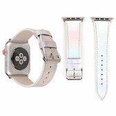 Fashion Laser-serie lederen polshorloge band voor Apple Watch Series 3 & 2 & 1 42 mm (wit)