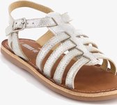 Groot leren meisjes sandalen - Zilver - Maat 28 - Echt leer