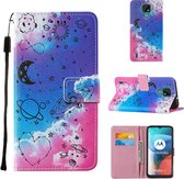 Voor Motorola Moto E7 Cross Textuur Schilderen Patroon Horizontale Flip Leren Case met Houder & Kaartsleuven & Portemonnee & Lanyard (Love Universe)