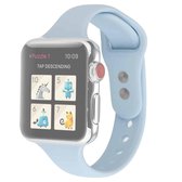 Voor Apple Watch 5 & 4 44 mm / 3 & 2 & 1 42 mm dunne siliconen dubbele gesp vervangende polsband (hemelsblauw)