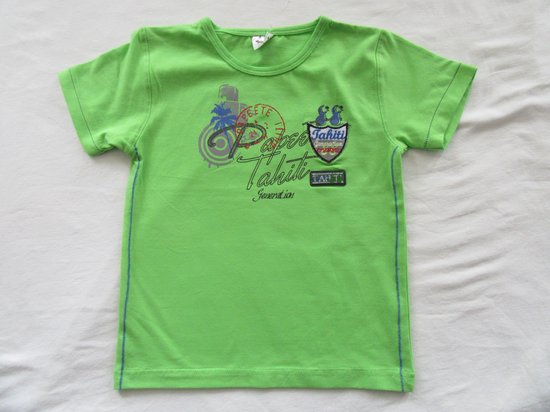 dirkje, jongens, t-shirt korte mouw , flexie groen , tahiti , 110 - 5 jaar