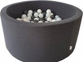 Ballenbad 90x40cm inclusief 200 ballen - Donker grijs: wit, parel, transparant, zilver, roze, mint