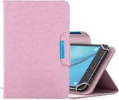 Voor 8 inch tablets universele effen kleur horizontale flip lederen tas met kaartsleuven & houder & portemonnee (roze)