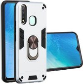 Voor vivo Y19 / Y5s / U3 / U20 2 in 1 Armor Series PC + TPU beschermhoes met ringhouder (zilver)