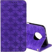 Voor Geschikt voor Xiaomi Redmi Note 9 5G (CN-versie) / Note 9T 5G Lucky Flowers Reliëfpatroon Magnetisch horizontaal Flip lederen tas met houder & kaartsleuven (paars)