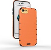 Voor iPhone 8/7 schokbestendige graan PC + TPU Case (oranje)