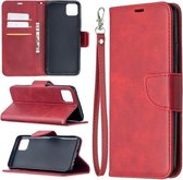 Voor OPPO Realme C11 Retro Lambskin Texture Pure Color Horizontale Flip PU Leather Case, met houder & kaartsleuven & portemonnee & lanyard (rood)