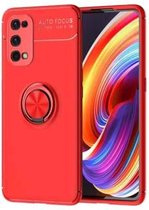 Voor OPPO Realme X7Pro metalen ringhouder 360 graden roterende TPU-hoes (rood + rood)