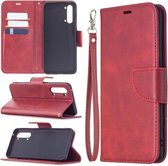 Voor OPPO Find X2 Lite Retro Lambskin Texture Pure Color Horizontale Flip PU Leather Case met houder & kaartsleuven & portemonnee & Lanyard (rood)