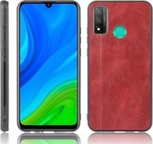 Voor Huawei P smart 2020 / Nova Lite 3+ Schokbestendig Naaien Koe Patroon Huid PC + PU + TPU Case (Rood)