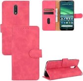 Voor Nokia 2.3 Effen Kleur Huidgevoel Magnetische Gesp Horizontale Flip Kalf Textuur PU Lederen Case met Houder & Kaartsleuven & Portemonnee (Rose Rood)