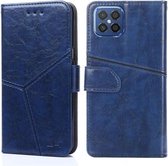 Voor Huawei nova 8 SE Geometrische stiksels Horizontale flip TPU + PU lederen tas met houder & kaartsleuven en portemonnee (blauw)