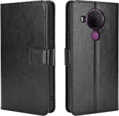 Voor Nokia 5.4 Retro Crazy Horse Texture Horizontale Flip Leren Case met Houder & Kaartsleuven & Fotolijst (Zwart)