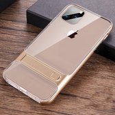 Voor iPhone 11 Crystal schokbestendig TPU + pc-hoesje met houder (goud)