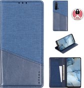 Voor OPPO Reno3 MUXMA MX109 horizontale flip lederen tas met houder en kaartsleuf en portemonnee (blauw)