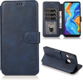 Voor Huawei P30 Lite Kalf Textuur Magnetische Gesp Horizontale Flip Leren Case met Houder & Kaartsleuven & Portemonnee & Fotolijst (Blauw)