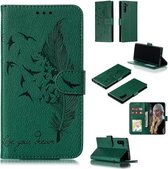 Veerpatroon Litchi Texture Horizontale Flip Leren Case met Portemonnee & Houder & Kaartsleuven voor Galaxy Note 10 (Groen)