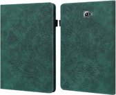 Voor Samsung Galaxy Tab A 10.1 (2016) T580 Pauw Reliëfpatroon TPU + PU Horizontale Flip Leren Case met Houder & Kaartsleuven & Portemonnee (Groen)