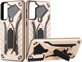 Voor Samsung Galaxy S21 + 5G schokbestendige TPU + pc beschermhoes met houder (goud)