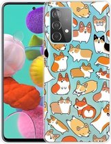 Voor Samsung Galaxy A72 5G gekleurd tekeningpatroon zeer transparant TPU beschermhoes (Corgi)