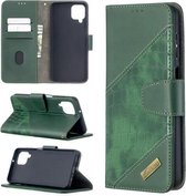 Voor Samsung Galaxy A12 bijpassende kleur krokodil textuur horizontale flip PU lederen tas met portemonnee & houder & kaartsleuven (groen)