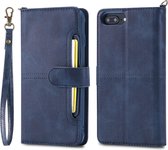 Voor iPhone 6 Plus / 7 Plus / 8 Plus Multifunctionele afneembare magnetische horizontale flip lederen tas met kaartsleuven en houder & portemonnee en fotolijst (blauw)