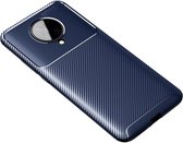 Voor Xiaomi Redmi K30 Ultra koolstofvezel textuur schokbestendig TPU-hoesje (blauw)