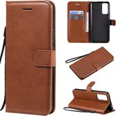 Voor Huawei Honor 30 Effen Kleur Horizontale Flip Beschermende Leren Case met Houder & Kaartsleuven & Portemonnee & Fotolijst & Lanyard (Bruin)