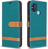 Voor Huawei Honor 9A Kleuraanpassing Denim Textuur Horizontale Flip Leren Case met Houder & Kaartsleuven & Portemonnee & Lanyard (Groen)