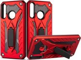 Voor Huawei Y7P schokbestendige TPU + pc beschermhoes met houder (rood)