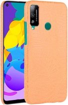 Voor Huawei Honor Play 4T schokbestendige krokodiltextuur pc + PU-hoes (oranje)