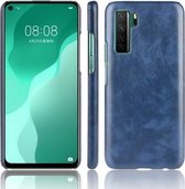 Voor Huawei P40 LITE 5G / Nova 7 SE Schokbestendige Litchi-textuur PC + PU-hoes (blauw)