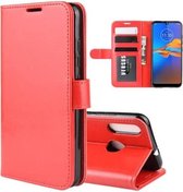 Voor Motorola Moto E6 Plus R64 Texture Single Fold Horizontale Flip Leather Case met houder & kaartsleuven & portemonnee (rood)