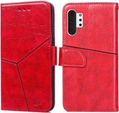 Voor Samsung Galaxy Note10 + geometrische stiksels Horizontale flip TPU + PU lederen tas met houder & kaartsleuven en portemonnee (rood)