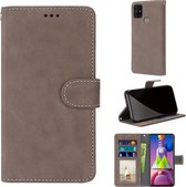 Voor Samsung Galaxy M51 Retro Frosted Horizontale Flip PU lederen tas met houder & kaartsleuven & portemonnee & fotolijst (bruin)