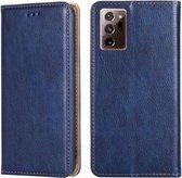 Voor Samsung Galaxy Note20 PU + TPU Gloss Oil Effen Kleur Magnetische Horizontale Flip Leren Case met Houder & Kaartsleuf & Portemonnee (Blauw)