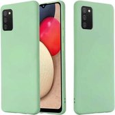 Voor Samsung Galaxy A02s (EU-versie) Pure Color Liquid Silicone Shockproof Full Coverage Case (groen)