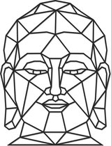 Hout-Kado - Boeddha - Small - Zwart - Geometrische dieren en vormen - Hout - Lasergesneden- Wanddecoratie