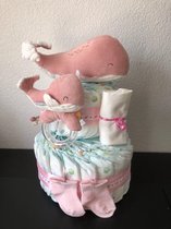 2-Laags Luiertaart Little Dutch Walvis Roze