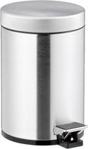 Direct - Pedaalemmer RVS - zilver - 3 L - 3 liter - badkamer - toilet - keuken - kantoor - slaapkamer